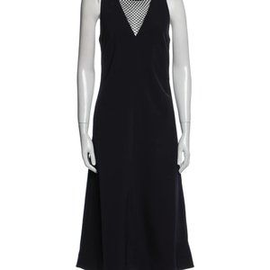 NWT NOMIA Crossback Insert Midi Dress Sz 4 Blue Mesh Square Neck HOCO Formal …